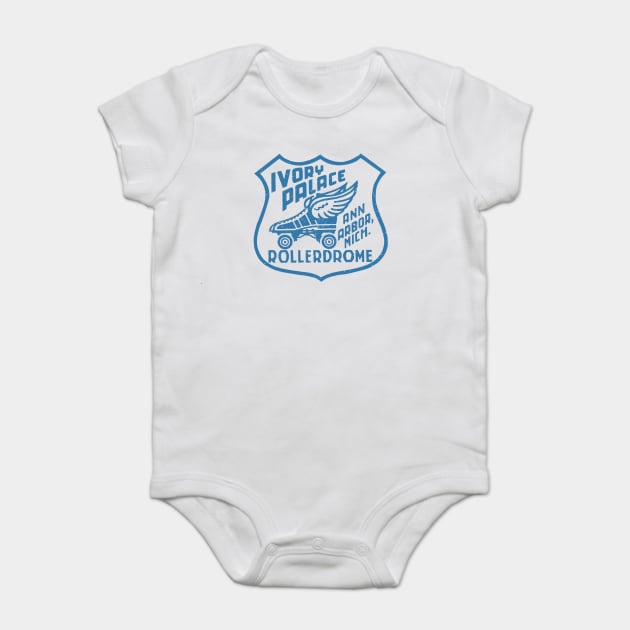 Vintage Roller Skating Ann Arbor Michigan Baby Bodysuit by Timeless Chaos